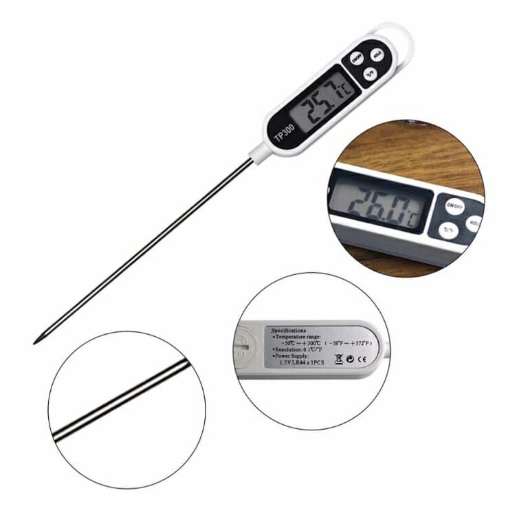 TP300 Digital Meat Thermometer for Cooking Food, Kitchen Needs, Smoker Oven  BBQ Grill, Candy, Drinks, Instant Read, Long Probe